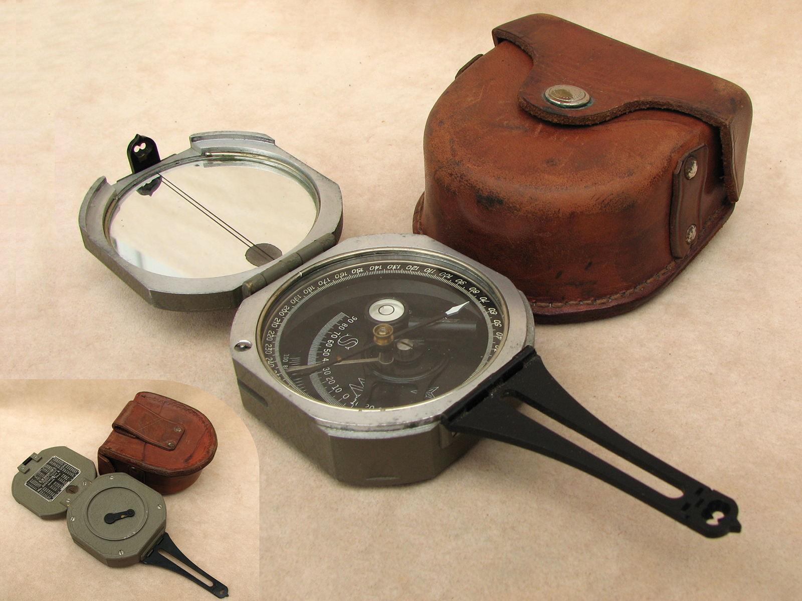 1940's Brunton pocket transit compass by William Ainsworth
